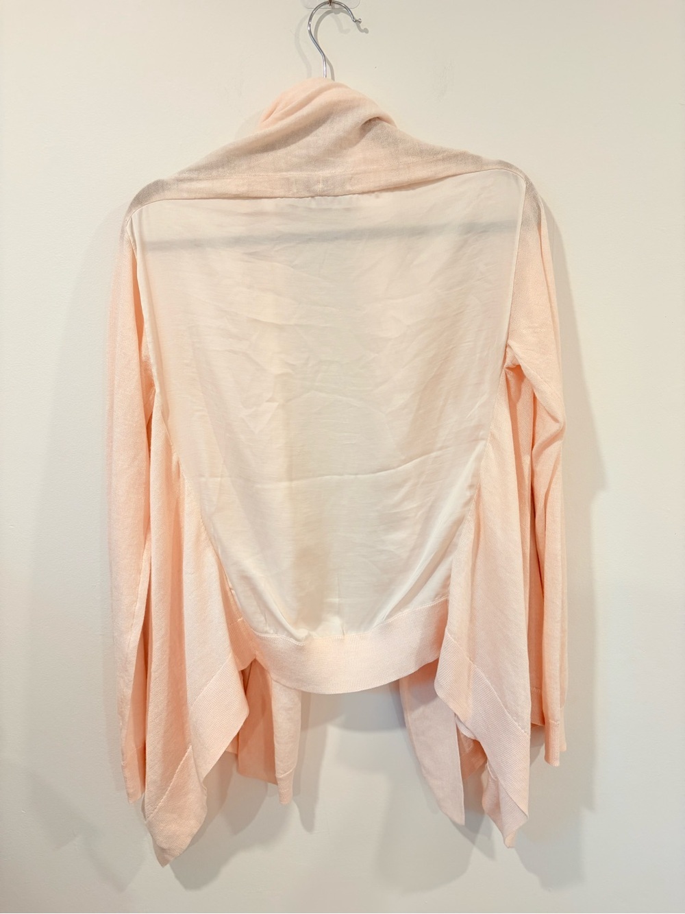 AllSaints Ires Woven Merino Wool Waterfall Cardigan | Blush Pink | Medium - Picture 4 of 11